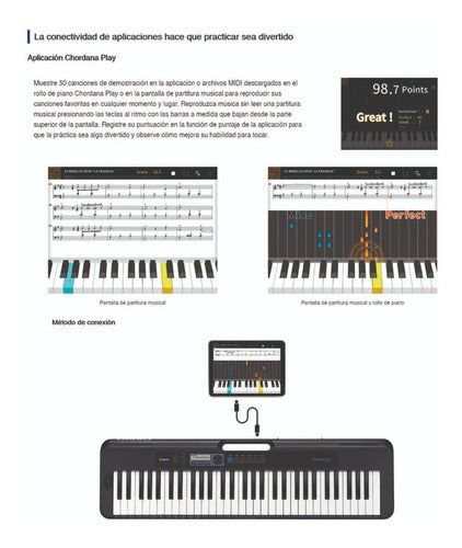 Teclado Organeta Casio Ct-s300 5 Octavas Adaptador + Base