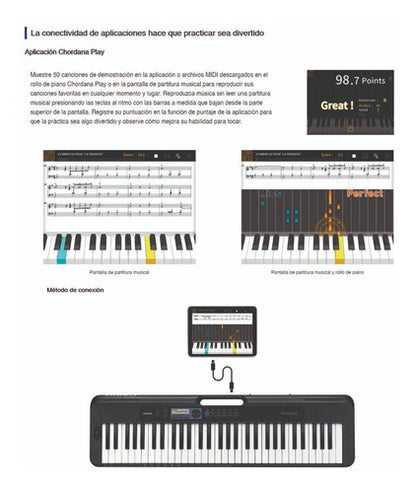 Teclado Organeta Casio Ct-s300 5 Octavas Adaptador + Base