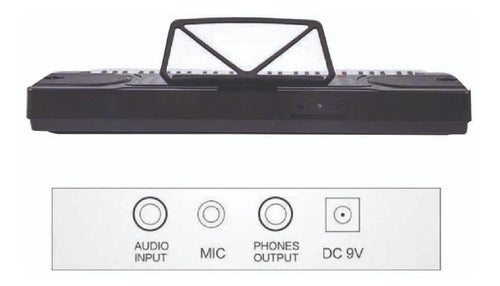 Teclado Organeta Mk2089 Under 61 Teclas  Mic Adap Base Silla