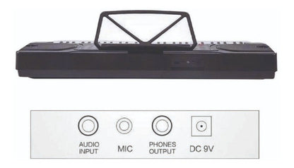 Teclado Organeta Mk2089 Under 61 Teclas  Mic Adap Base Silla
