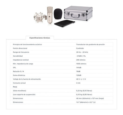 Microfono De Condensador Icon M1 Profesional De Diafragma