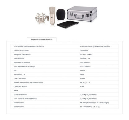 Microfono De Condensador Icon M1 Profesional De Diafragma