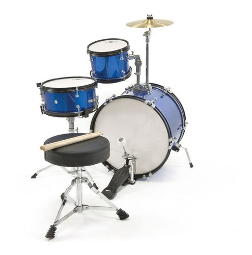 Bateria Acustica Junior Niño 3 Piezas Platillos Silla