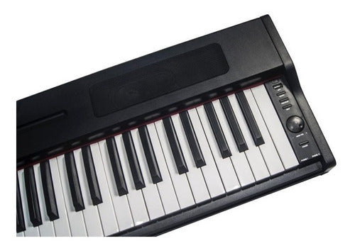 Piano Digital 88 Teclas Semipesada  Base Doble Forro En Lona