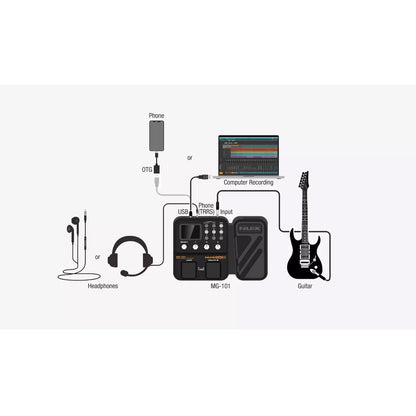 Pedalera Procesador Multiefectos Nux Mg-101 Para Guitarra
