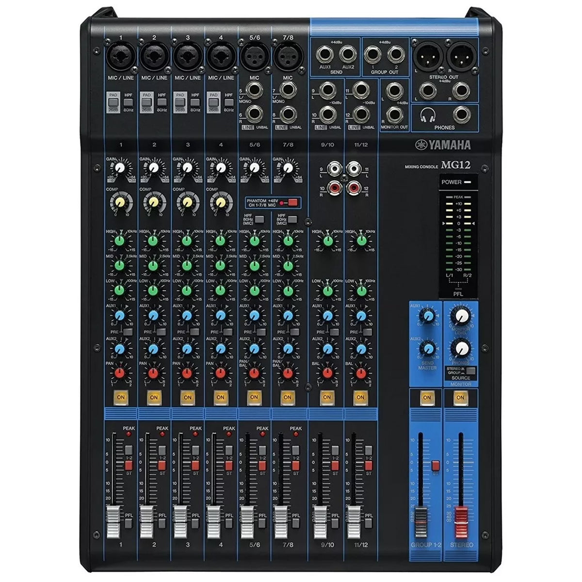 Consola Mezclador Yamaha Mg12 Analogo 12canales 6 Micro 1aux