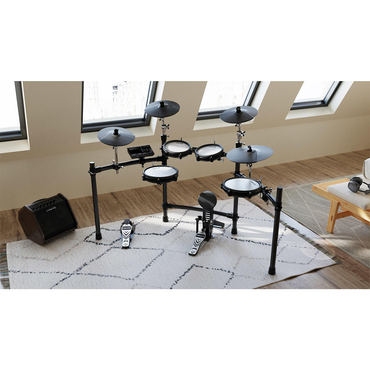 Batería Eléctrica Nux Dm-310 Pads En Malla, Pedal, Amplificador Y Silla