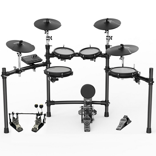 Batería Eléctrica Nux Dm-310 Pads Malla + Bombos Pedal Doble