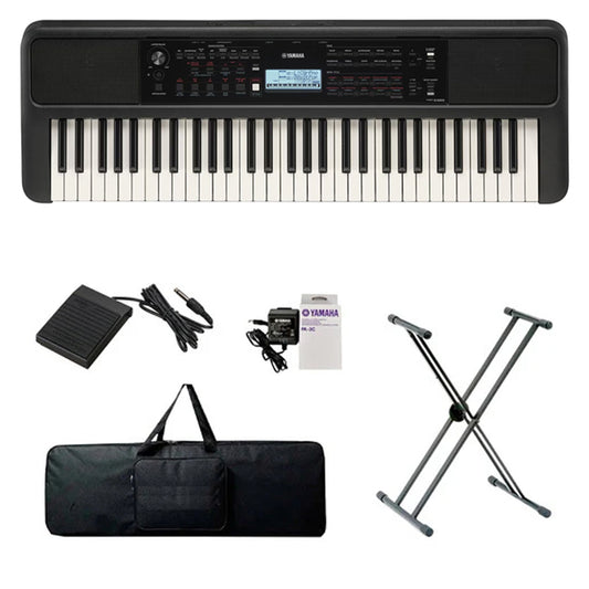 Teclado Organeta Yamaha Psr-e383 Adaptador+base+pedal+forro