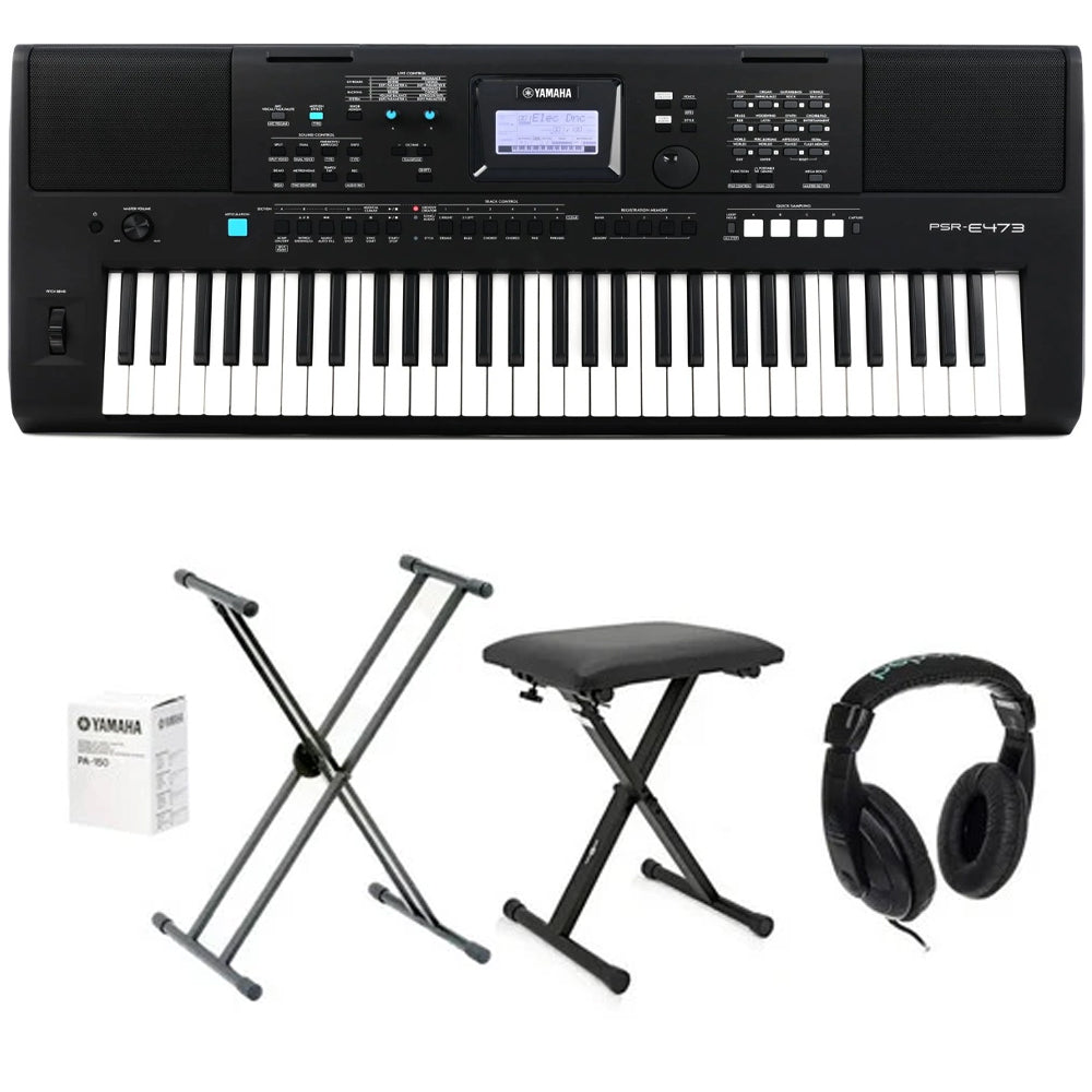 Teclado Yamaha Organeta Psr-e473 Adapta+base+silla+audífonos