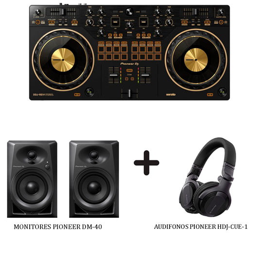 Controlador Dj Pioneer Ddj-rev1 N + Audífonos + Monitores