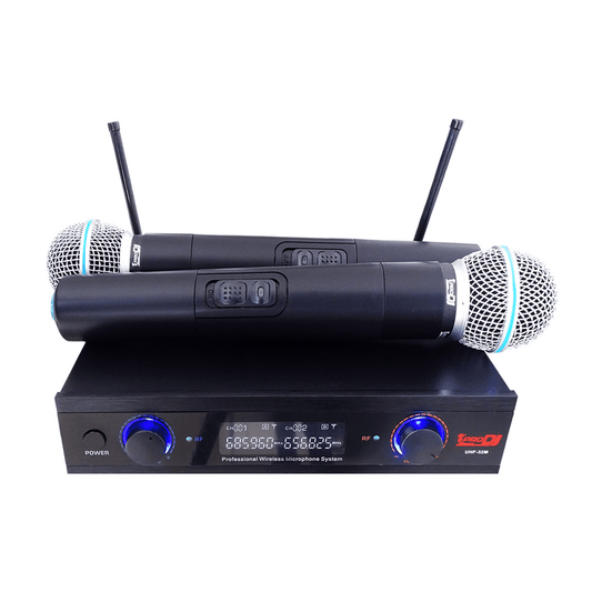 Micrófono Inalámbrico Pro Dj Uhf-32m Doble De Mano