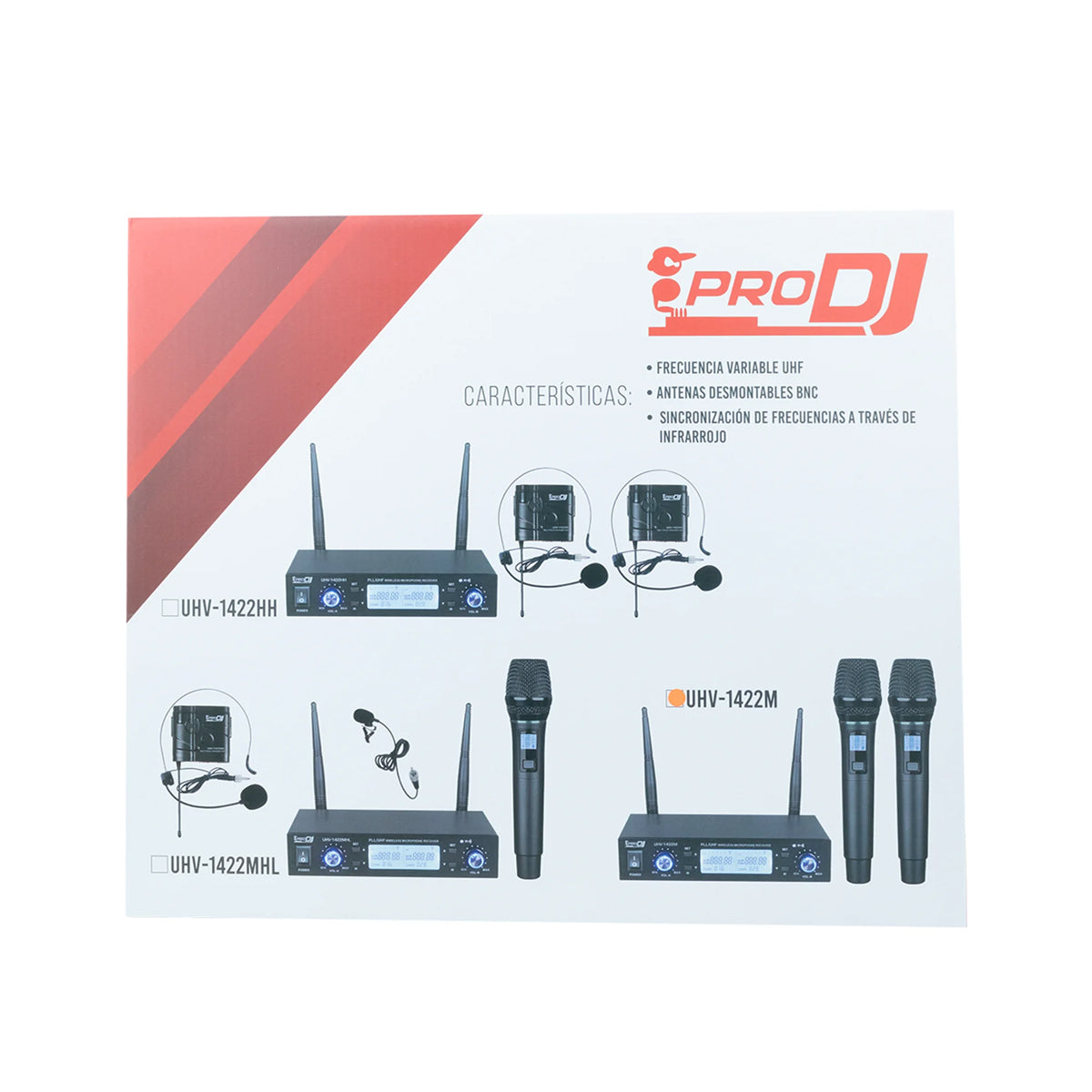 Micrófono Inalámbrico Pro Dj Uhv-1422m Batería De Litio
