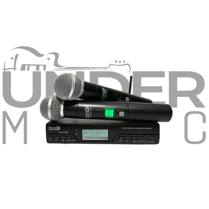 Micrófono Inalambrico Pro Dj Uhv-412m Doble De Mano