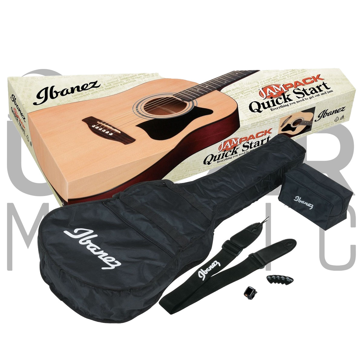 Kit Guitarra Acústica Ibanez V50njp-nt Estuche+afinador