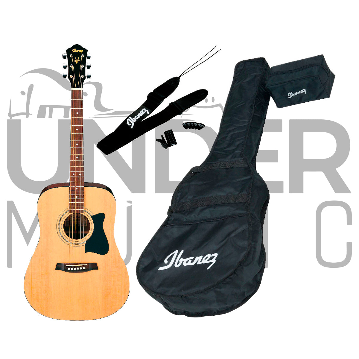Kit Guitarra Acústica Ibanez V50njp-nt Estuche+afinador
