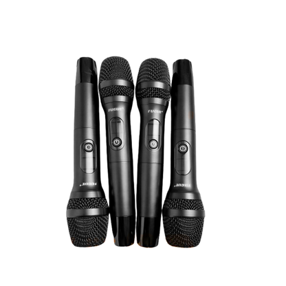 Kit Combo De 4 Microfonos Inalambricos Fugue Uhf Fu-4007