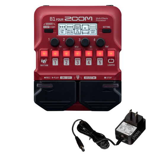Procesador De Efectos Zoom B1 Four Rojo + Adaptador Original