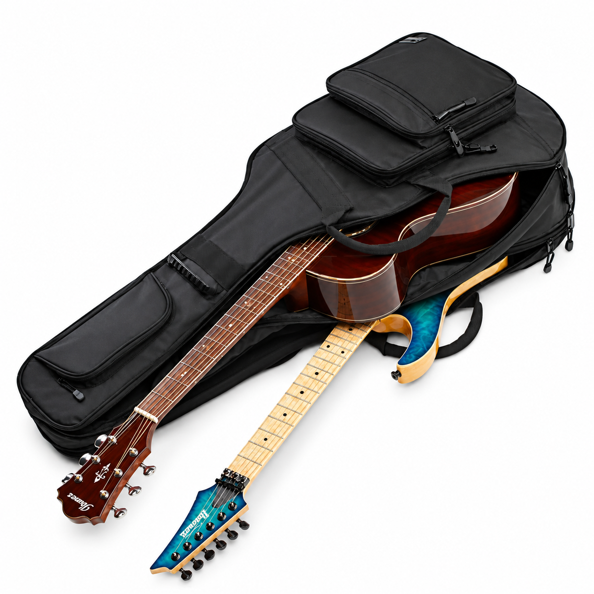 Estuche Ibanez Doble Para Guitarra Acústica Y Eléctrica IGAB2540-BK