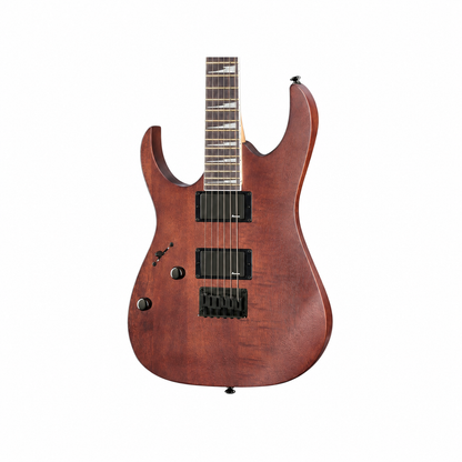 Ibanez GRG121DXL-WNF Walnut Flat, detalle frontal con fondo blanco