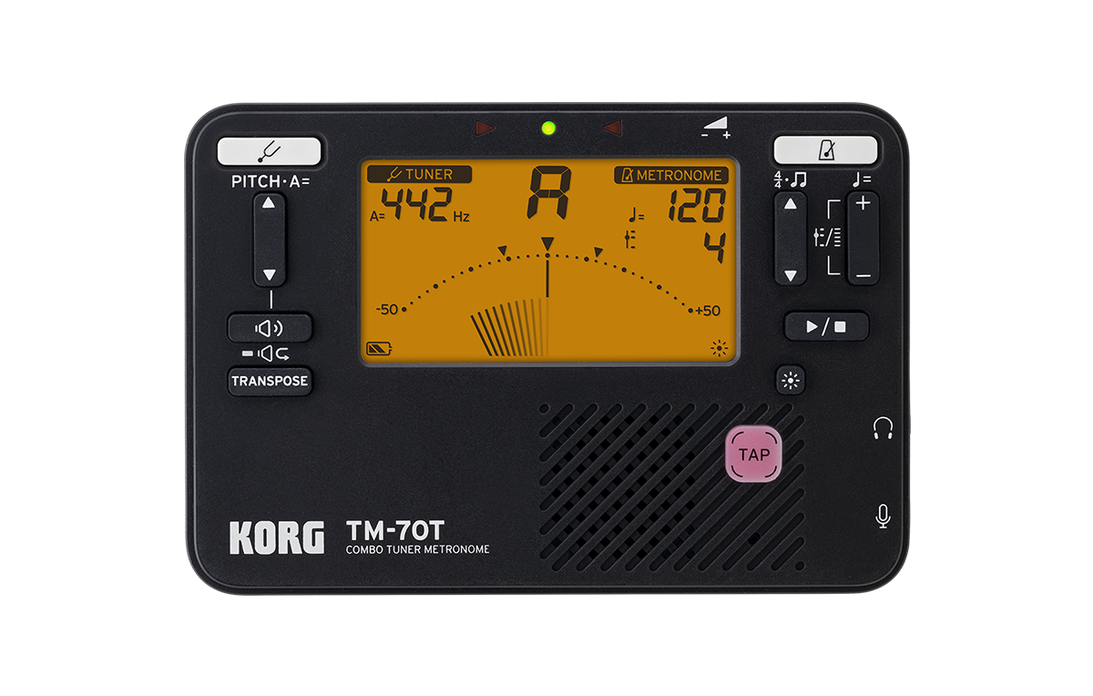 Korg TM-70T color negro, vista del producto
